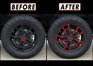 Redout Blackout Overlay for 2014-21 Toyota Tundra 18" TRD Wheel Rim Outer Part - Picture 1 of 3