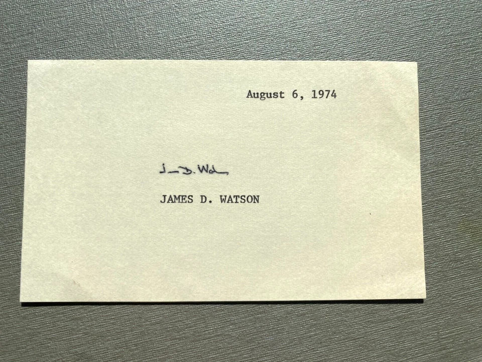 JAMES D. WATSON Nobelpreis 1962 signed Briefkarte 7.5x13 Autogramm - Bild 1 von 1