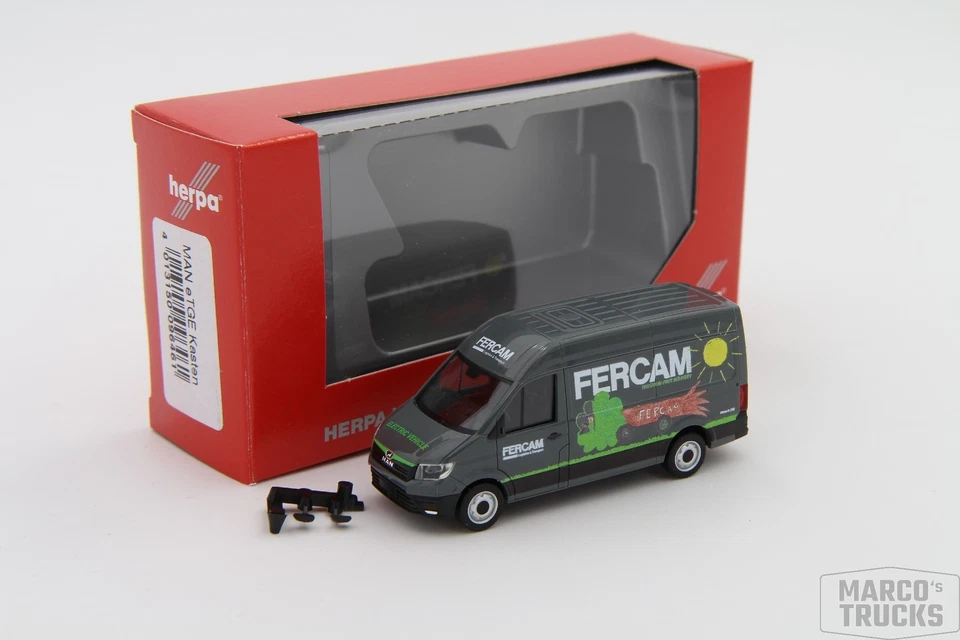 Herpa MAN eTGE Box HD "Fercam" 096461 /HN1484