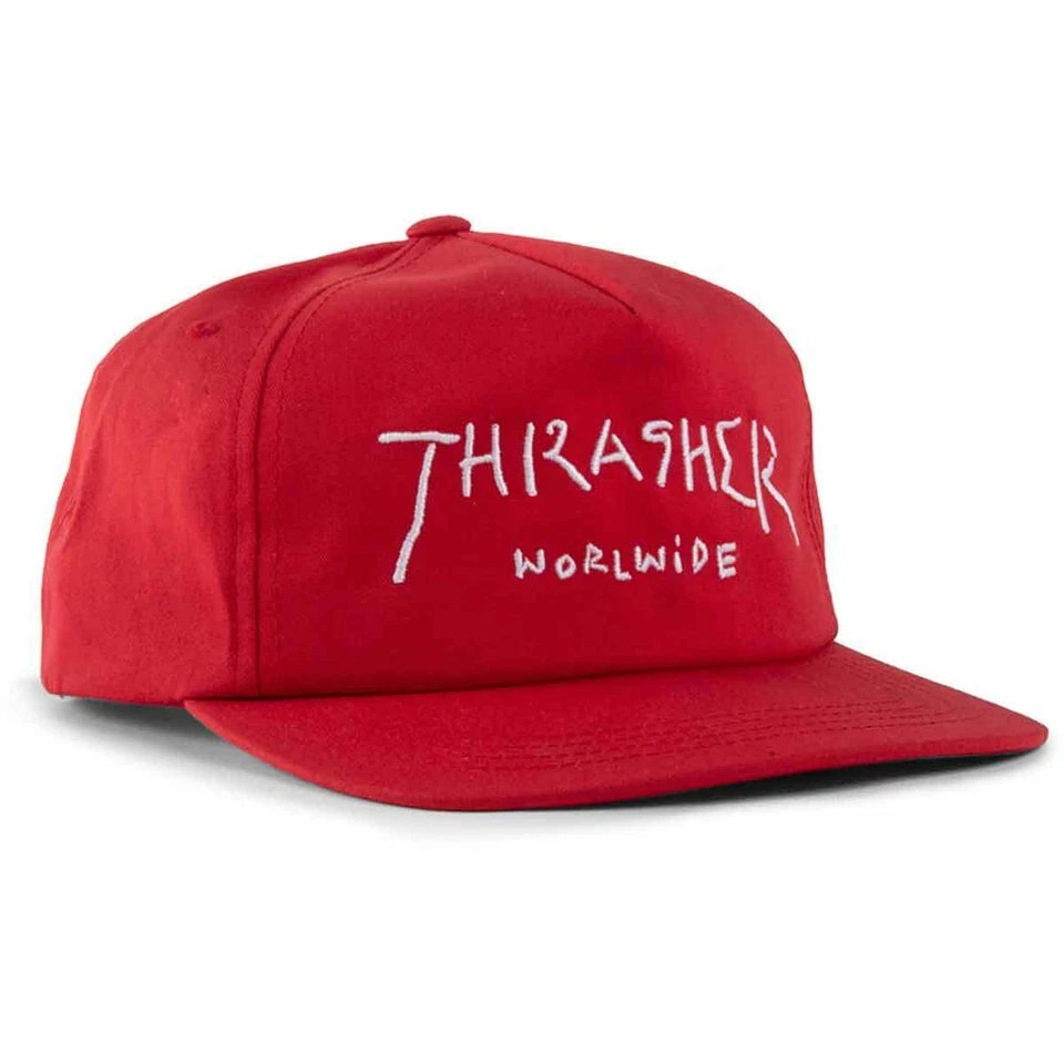 Thrasher Magazine Mark Gonzales LOGOTIPO MUNDIAL Snapback Skateboard Sombrero ROJO Foto 1 de 1
