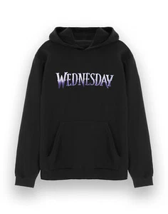 Sudadera con capucha Wednesday negra púrpura con logotipo para mujer - Imagen 1 de 38
