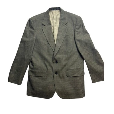 Chaqueta Blazer Oscar de la Renta Hombres 40R Lana Pata de Gallo Marrón Negra Foto 1 de 4