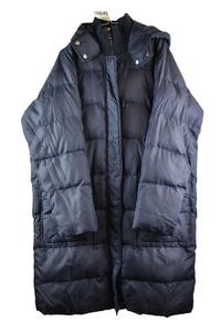 Whistles Womans long Blue Padded puffer Jacket Coach Size L Blue Outdoors - Picture 1 of 8