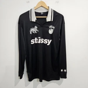 Vintage Stussy World Tour Black Football Jersey Long Sleeve Mens Size Small - Bild 1 von 14