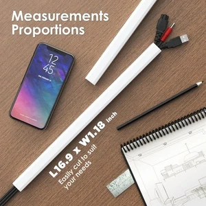 Cord Hider, 200 in Cable Hider Cord Covers for Wires on Wall, Wire Covers - Afbeelding 1 van 5