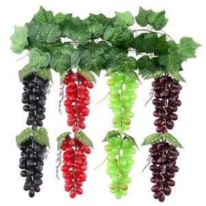 8 Bunches Artificial Grapes Fake Fruit with 3 Strands Grape Vines Hanging - Picture 1 of 6