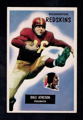 1955 Bowman Football Card #129 Dale Atkeson RC Washington Redskins EX-MT ee - Image 1 of 2