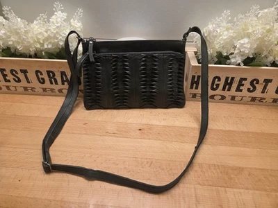 Bolso Bandolera Tejido "Lee" Cuero Latico Usado en Excelente Condición Foto 1 de 4