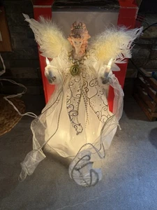 Kurt S. Adler 12" UL 10-Light Ivory And Gold Angel Treetop, UL2146 - Picture 1 of 12