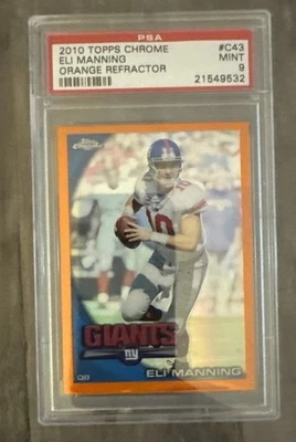 2010 Topps Chrome Orange Refractor New York Giants Eli Manning #C43 PSA 9 - Image 1 of 2