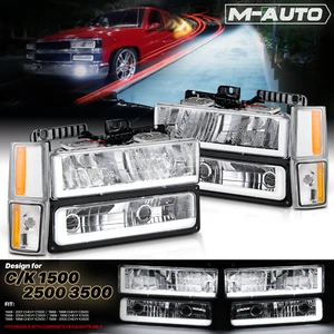[DRL LIGHT BAR+LED BULB] Headlight Amber Corner Lamp for 88-93 Chevy C/K Pickup - Picture 1 of 12