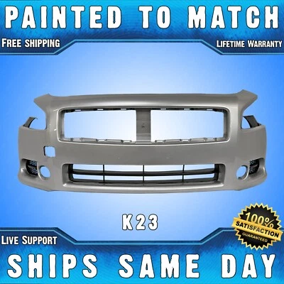 NEW Painted *K23 Silver* Front Bumper Cover Fascia for 2009-2014 Nissan Maxima Foto 1 de 4