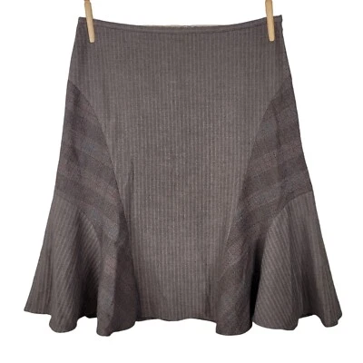 Falda a Cuadros Annex Talla 12 Tweed Lana Hasta la Rodilla Carrera Academia Marrón Antiguo Foto 1 de 4