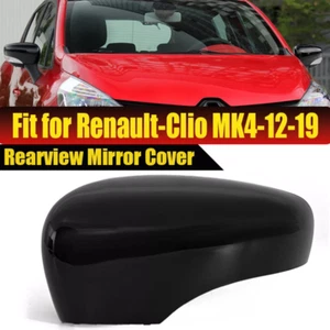 For Renault Clio MK4 2012->Door Wing Mirror Cover Cap Gloss Black Driver Left - Picture 1 of 6