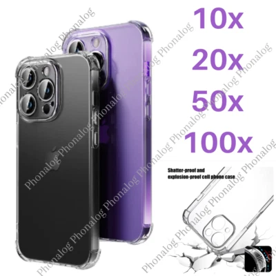 Venta al por mayor Lote a granel Funda Carcasa Teléfono Transparente Para iPhone 15 14 13 12 11 Pro XR 8 7 6 Foto 1 de 4