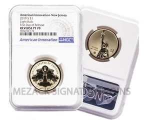 HOT 2019 American Innovation $1 NGC REVERSE PF70 First Day of Release New Jersey - Picture 1 of 2
