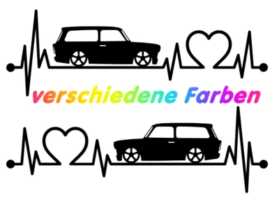 2 x Trabant 601 Combi • Trabi • Pegatina pegatina línea corazón pulso • Trabbi - Imagen 1 de 4