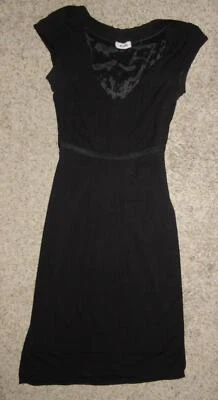 MOSCHINO AEFFE SPA BLACK DRESS WOMEN SZ US 6 RAYON LINED SCOOP NECK SHORT SLEEVE - Image 1 of 4