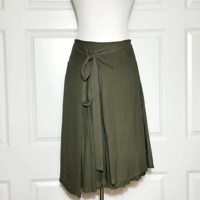 Jil Sander Women's Sz 40 (US 8) Layered Overlay Pleated Mini Skirt Green NEW! - Image 1 of 4