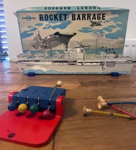 Rocket Barrage Rare Vintage 3D Chad Valley Shooting Gallery Boxed Game - Picture 1 of 15