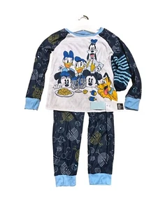 Girls' Mickey Mouse & Friends Hanukkah Pajama Set with Cozy Socks - Blue M (8) - Picture 1 of 2