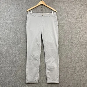 NEW Esprit Pants Womens 12 Uk Grey Chino Slim Mid Rise Straight Cotton 50923 - Picture 1 of 14