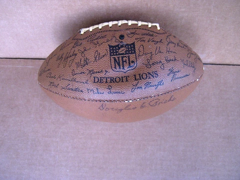 Detroit Lions 1960's Facsimilie Signature Football - Karras, Lem Barney, Farr ! Cover