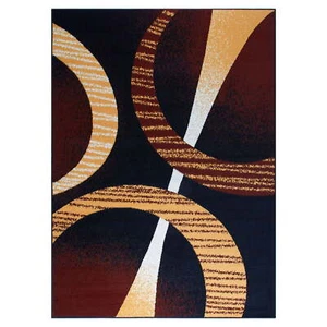 Premium Indus Contemporary Geometric Area Rug, Black/Brown, 5'2"x7'4" - Picture 1 of 5