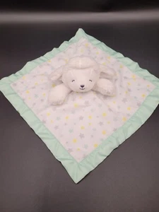 Carters Baby Lamb Lovey Security Blanket Soft Rattle 12"×12" Satin Edge Infant - Picture 1 of 6