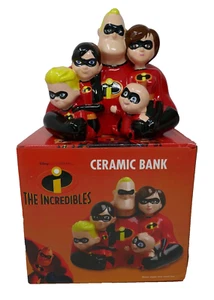 Enesco Walt Disney Pixar The Incredibles Ceramic Character Coin Bank w/Box - Picture 1 of 12