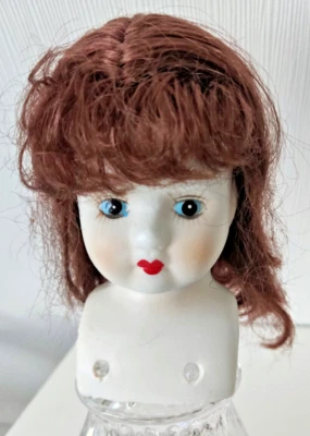 Puppenkopf, Kopf von Porzellanpuppe m. Perücke, KU 20 cm - Bild 1 von 3