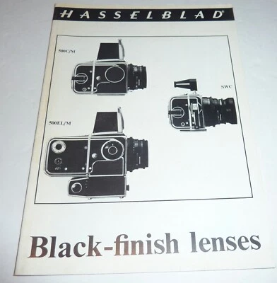 Catálogo/folleto Hasselblad 500C, SWC, 500EL lentes vintage acabado negro  Foto 1 de 4
