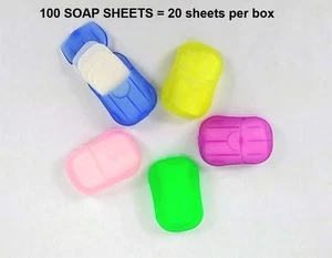 5 cajas de hojas de jabón de papel ¡Solo agrega agua! Mini jabón de manos portátil oficina de viajes - Imagen 1 de 2