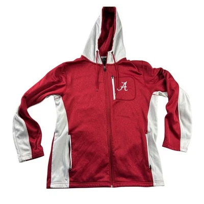 Moletom com capuz Colosseum Alabama maré carmesim zíper completo vermelho atlético branco tamanho G - Imagem 1 de 4