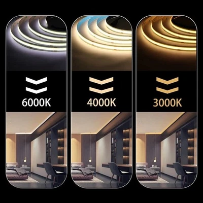 Bande LED COB Haute Densité – 480 / 528 LED/m – Flexible – Blanc / Couleurs - Immagine 1 di 4