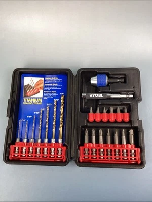 KIT de brocas e chaves de fenda de titânio Ryobi - Usado 22 peças - Imagem 1 de 4