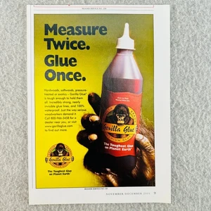 Gorilla Glue Vintage 2001 Print Ad Toughest Glue Once - Picture 1 of 1
