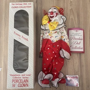 Vintage Heritage Mint Ltd lustige Frank D-46 Porzellan Clown Puppe 1989 16 Zoll Neu aus altem Lagerbestand - Bild 1 von 2