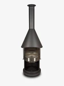FIRESTAR Gartenkamin DN 700 Swing Glas 3. Generation Edelstahl dunkelgrau Grill - Bild 1 von 7