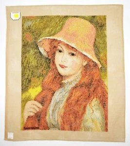 Lindhorst Tapisserie Needlepoint Young Girl with Long Hair Renoir Wall Tapestry - Picture 1 of 4