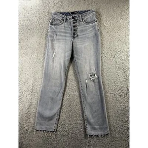 Kut From The Kloth Jeans Women 2 Straight Leg High Rise Fringe Ankle Festival - Picture 1 of 9