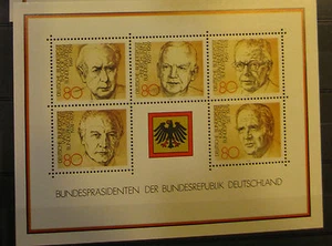 Michel 1156/60, bloque 18, 1982, sin usar, presidente federal - Imagen 1 de 1