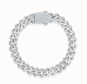 Pulsera ADIRFINE Plata Esterlina 925 9 mm Miami Cuban Mónaco - Imagen 1 de 13