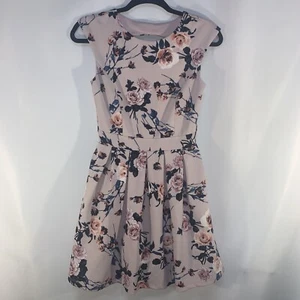 Emerald Sundae Dress Womens Small Pink Floral Fit Flare Sleeveless #757 - Picture 1 of 10