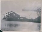 1952 Barge Taking On Coal At Cleveland River Harbor Station Boats Photo 7X9