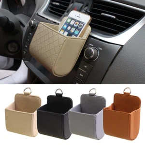 Car Air Vent Dashboard Organizer Box Holder Storage Bag Phone Holder Accessories - Picture 1 of 19