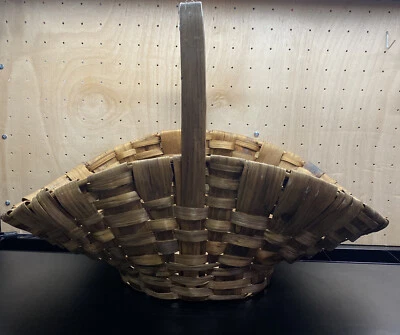 Flower Gathering Basket Late 19th Early 20th Century Primitive Ash Splint - Image 1 of 4