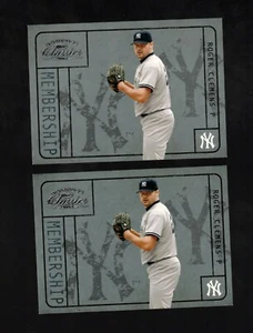 (2) 2004 DONRUSS CLASSICS ROGER CLEMENS #M25 MEMBERSHIP LOT 0247/2499 0565/2499 - Picture 1 of 2