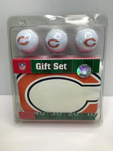 New McArthur Chicago Bears NFL 4pc Golfer's Gift Set Towel And 3 Golf Balls Cover