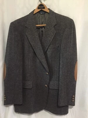 Abrigo deportivo vintage de lana Kuppeheimer hecho en EE. UU. - mezcla azul/negro 44 (31" de largo) Foto 1 de 4